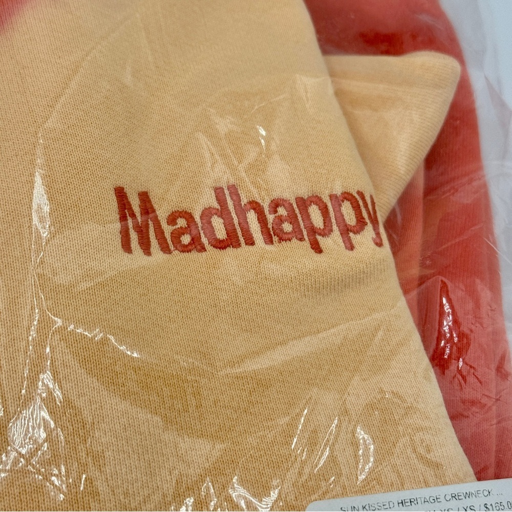 NWT MadHappy Tye-Dye Sunburst Orange Crewneck Heritage Sweatshirt Sun Kissed - Picture 7 of 16